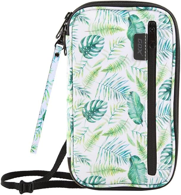 GOX Passport Holder for Travel Family RFID Neck Wallet for Traveling Women Travel Pouch for Passport and Documents with RFID Waterproof Zipper Passport Case (Forest)