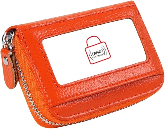 Women's RFID Blocking 12 Slots Credit Card Holder Leather Accordion Wallet