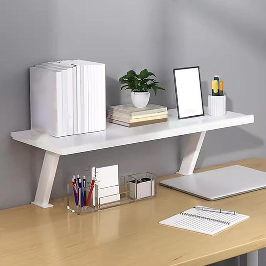 Clamp on Desk Organizer Shelf, Clamp on Desk Shelf, Desk Extension Shelf, Floating Desk Shelf, Clamp on Base, Adjustable Desk Extender Side Table, Desktop Storage Shelf(White,120cm/47)