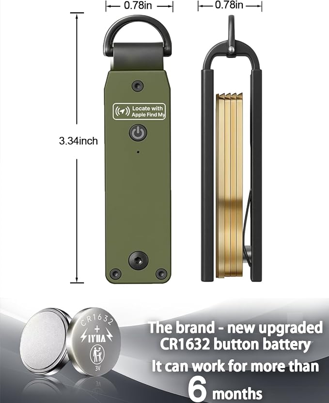 Air Keychain with GPS Tracker : Lightweight Compact Key Holder for Outdoor Use - Minimalist Metal Key Organizer