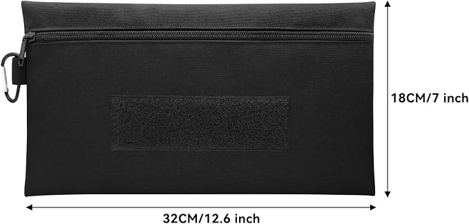Faylapa 3 Pack Tactical Tool Zipper Pouch Bag with Carabiner, Utility Admin Storage Pocket Small Carrying Kit Accessories for Chest Rig, Hanging Pouches Backpack Accessories Pouch