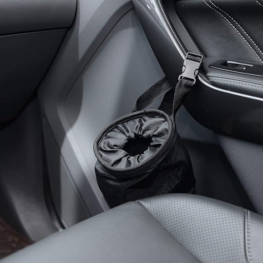 IPELY Universal Car Garbage Bag Back Seat Headrest Litter Trash Garbage Can (Black)