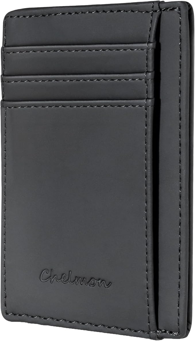 Chelmon Slim Wallet for Men, Minimalist Front Pocket RFID Blocking Credit Card Holder