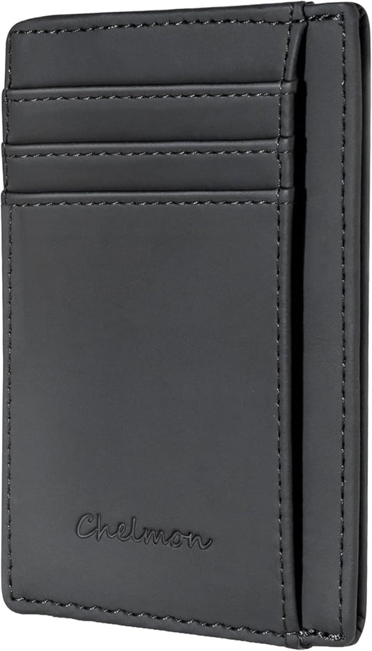 Chelmon Slim Wallet for Men, Minimalist Front Pocket RFID Blocking Credit Card Holder