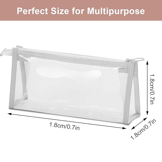 Etercycle TSA Approved Toiletry Bag, Clear Pouches with Zipper for Traveling, Samll Clear Makeup Bags Cosmetic Bag Beach Bag for Home Storage Organizing, Office, Vacation, Travel (Black, White)