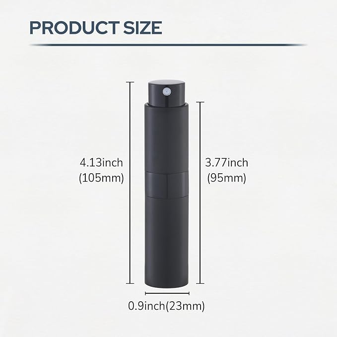 Fusupak Perfume Atomizer Travel Bottle Refillable: Cologne Sprayer Portable for Men - Mini Spray Empty for Refill - 8ml Small Size Grey Blue Silver