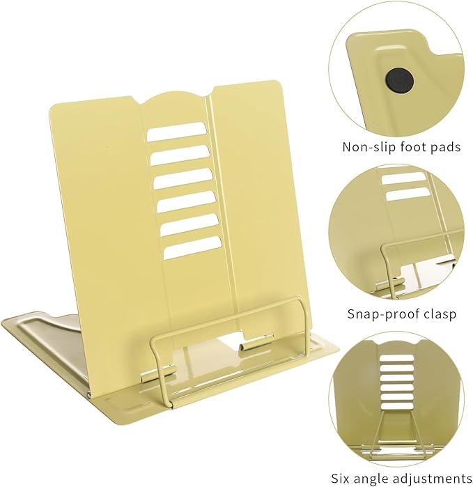 Metal Book Stand Adjustable Book Holder for Reading