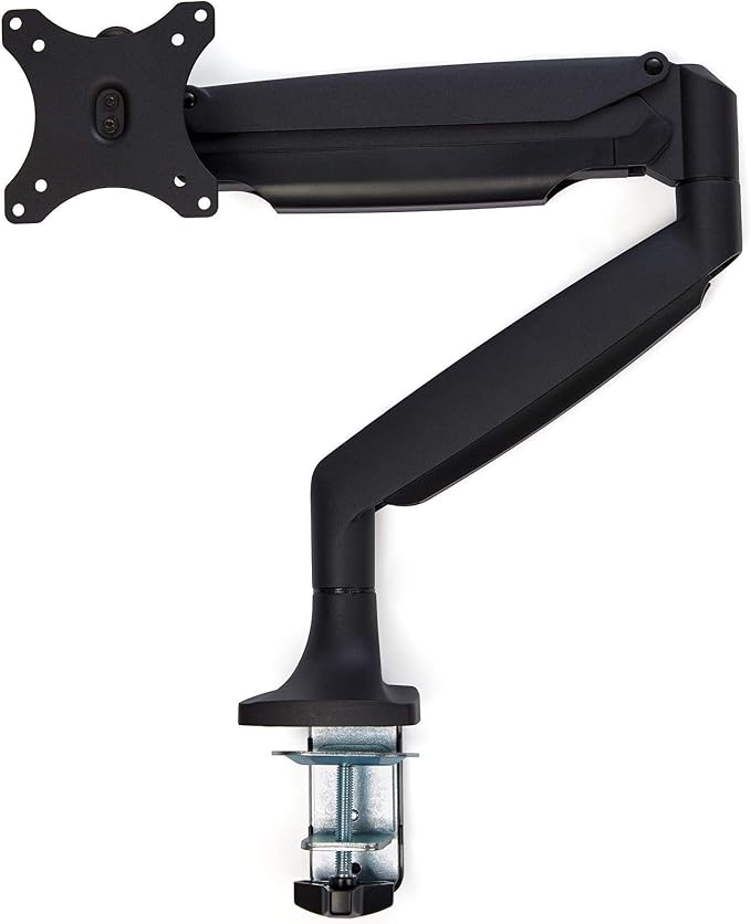 StarTech.com Desk Mount Monitor Arm - Heavy Duty Ergonomic VESA Monitor Arm - Single Display up to 9kg - Full Motion, Height Adjustable, Articulating - Aluminum - C-Clamp/Grommet- Black (ARMPIVOTHDB)