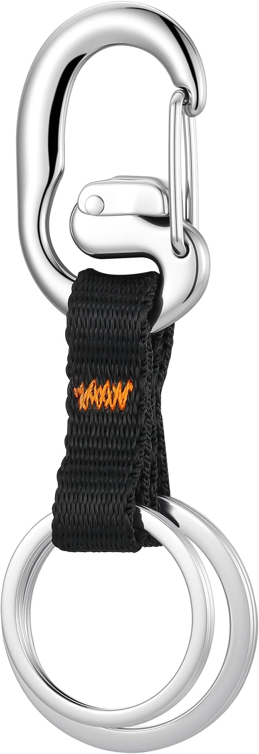 STEEL HAWK Ultra-Rugged Cold-Forged Stainless Steel Keychain EDC Organiser – Heavy Duty Waterproof Car Key Clip & Holder, Corrosion-Proof Multitool Loop, Premium Minimalist Key Ring