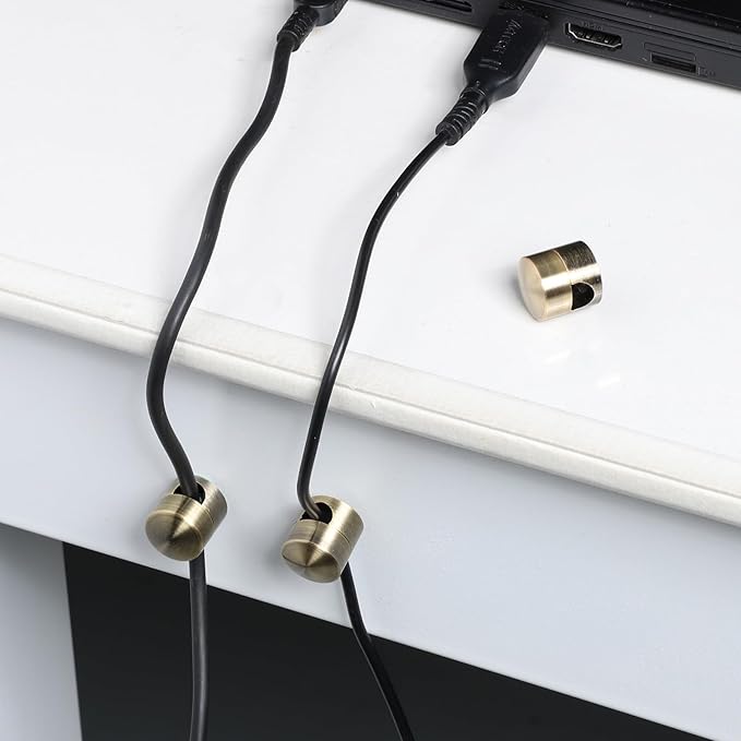 3 Pcs Cable Anchors for Desk, Adhesive Adjustable Cord Holder Cable Clips Premium Aluminum Cord Organizers Charger Holders Wire Management Keeper for Nightstand Desk Office