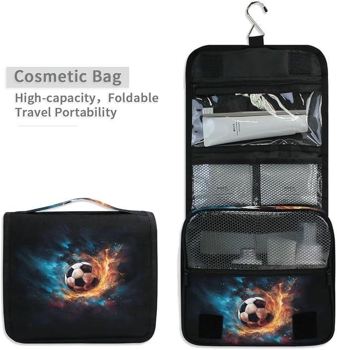 senya Hanging Travel Toiletry Bag 1825 Soccer Football Kit Makeup Case Cosmetics Organizer for Men Women
