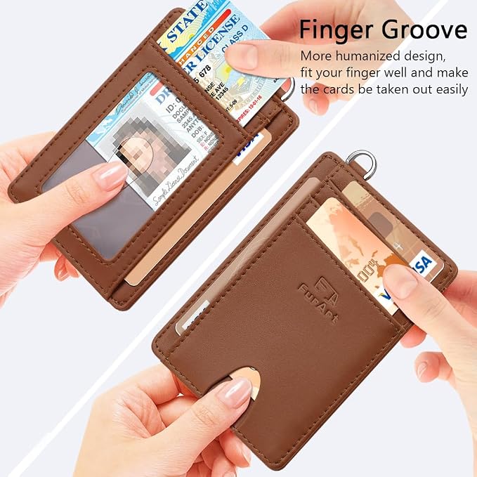 FurArt Slim Minimalist Wallet, Front Pocket Wallets, RFID Blocking, Credit Card Holder for Men