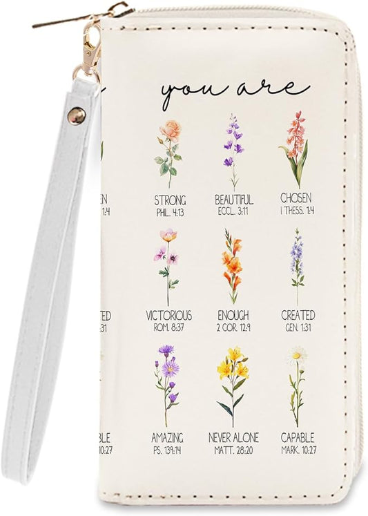 Christian Gifts Womens Wallet - Small Slim PU Leather Wallet for Women with Zipper Coin Purse, Credit Card Holder Wallets, Wristlet Wallets for Female Ladies Girls (Inspire Religion Gift)