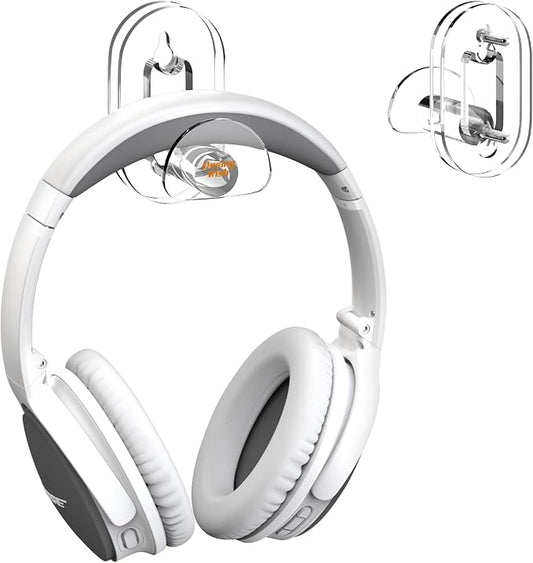 Acrylic Headphone Wall Mount Holder for Most Over-Ear Headphones, Clear Headphone Hanger for Wall Universal Headset Hook Gaming Headset Holder