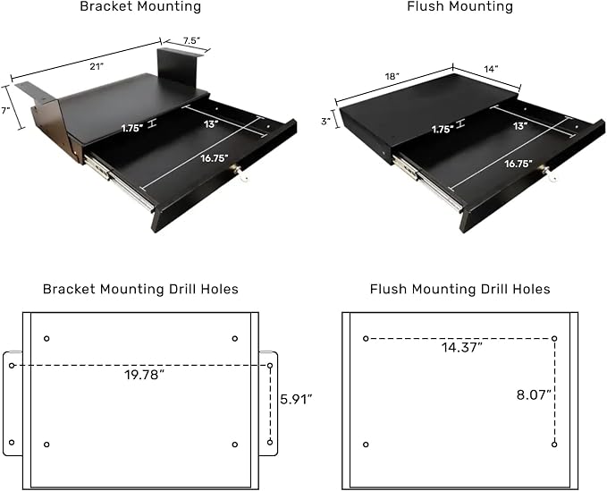 Stand Up Desk Store Add-On Office Sliding Under-Desk Drawer Storage Organizer for Standing Desks (White, Lockable with Padded Laptop Shelf)