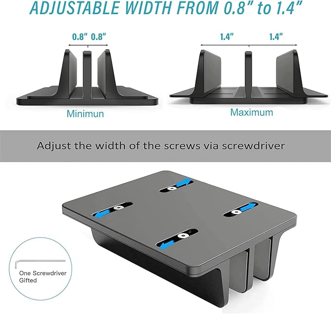 Double Slot Vertical Laptop Tablet Stand Mount Space -Saving Storage for Laptop Chromebook Tablet Smartphone,Compatible with MacBook,iPAD