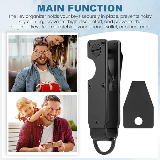 Key Organizer, Chain Holder Organizer, Minimalist Holder for keychain Secures 1-5 Keys
