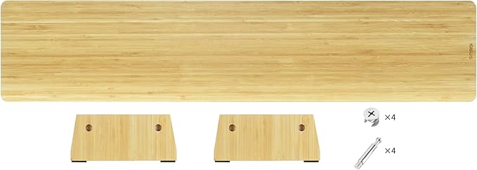 SAMDI Wooden Monitor Stand, Ergonomic Design, Suitable for Laptop, Computer, iMac, Desk with Table (Bamboo)