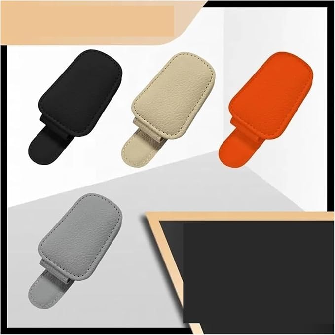 Car Glasses Cases for Sunglass Holder Car Visor Sunglasses Clip Magnetic Leather Glasses Black/1PCS (Grey)