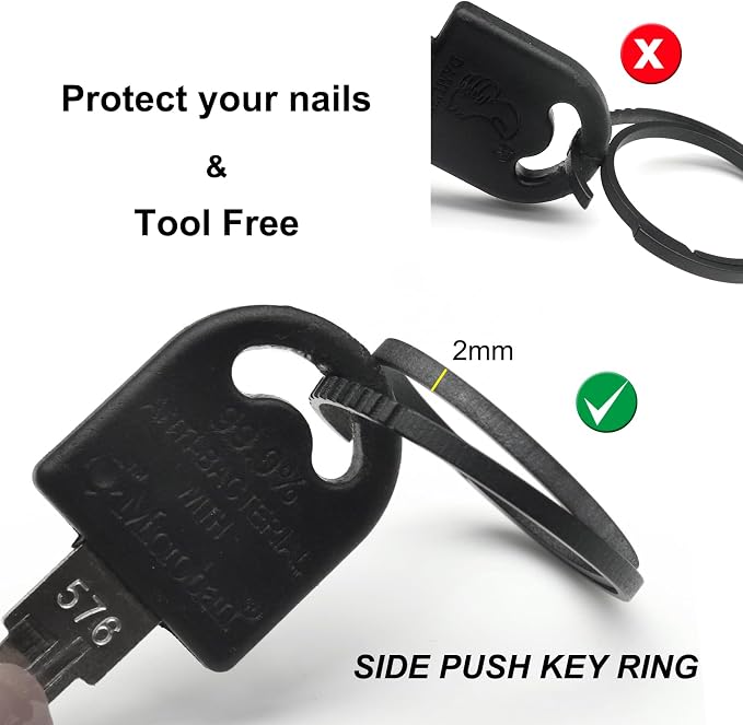 Titanium Key Rings Heavy Duty Side Push Split Key Chain Rings for Key Carabiner Quick Release Keychain