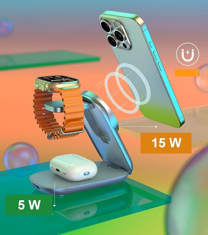 Wireless Magfold 3 in 1 Magnetic Foldable Charging Stand
