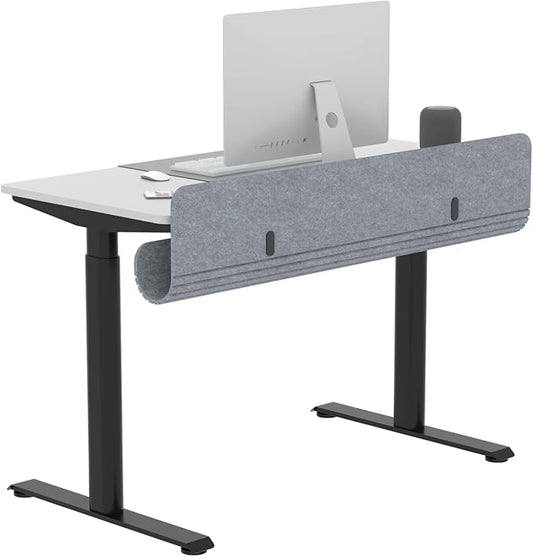 Felt Under Desk Cable Management Tray, 47.2" Cord Organizer with Clamp or Screw Mount, Laptop & Tablet Slot, Desk Cable Organizer for Home & Office