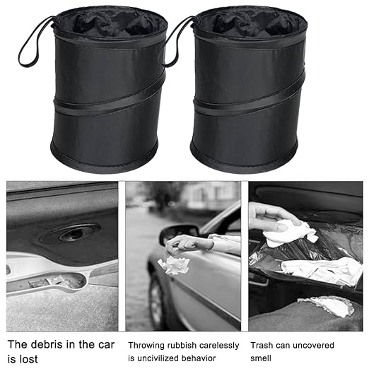 Xiaokeis 2 Pack Car Trash Bag, Mini Collapsible Pop-up Cars Garbage Can, Waterproof Hanging Car Trash Can, Cars Trashs Bin, Accessoriesfor Camping, Traveling & Outdoor