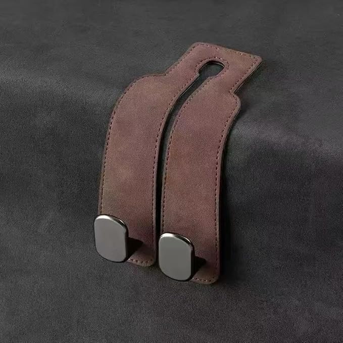 2 Pack Car Seat Back Hooks for Jeep Wrangler JL 4XE 2021 2022 2023 2024 Suede Metal Interior Hanger Organizer Heavy Duty Durable Headrest Storage Accessories,Grey