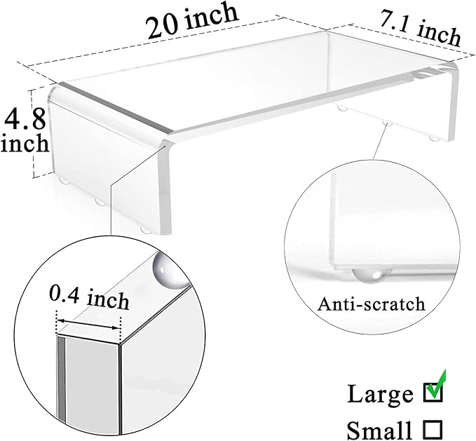 Anti-Cat keyboard cover, laptop keyboard covers cat proof, clear keyboard protector, PC Desk Stand for Keyboard Storage acrylic Monitor Stand Riser and Laptop Stand Riser (20"/7.1"/4.8")