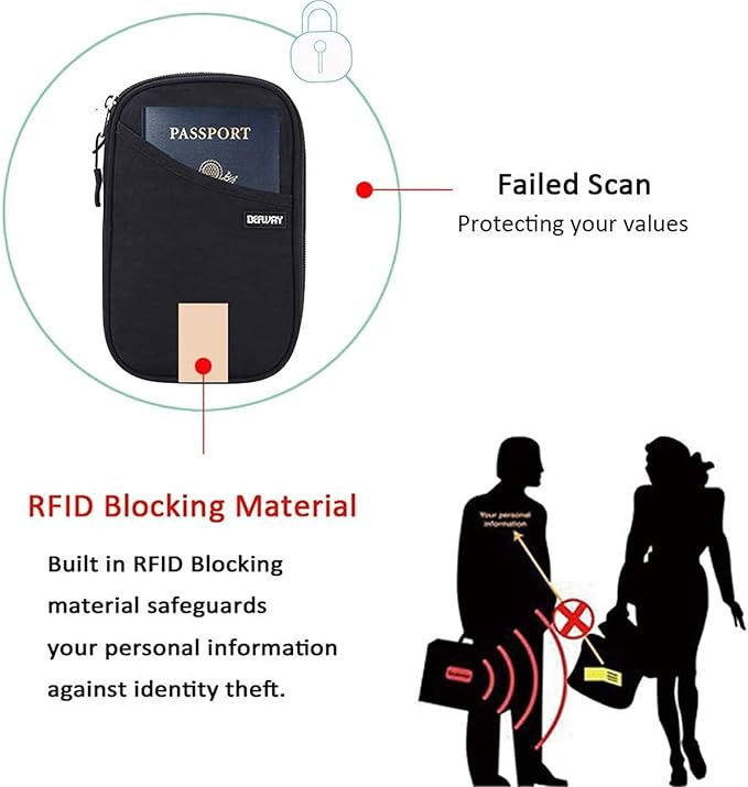 Passport Holder for Travel, Rfid Blocking Passport Wallet Travel Wallet Waterproof Case for Cards Passport Case, Travel Document Organizer Credit Cards Case Rfid Passport Holder for Travel