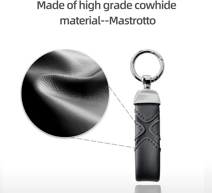 BETTERHUMZ Leather Suede Car Keychain,Key Chain Clip for Alcantara, Anti-Lost D-Ring for Men and Women Car Accessories
