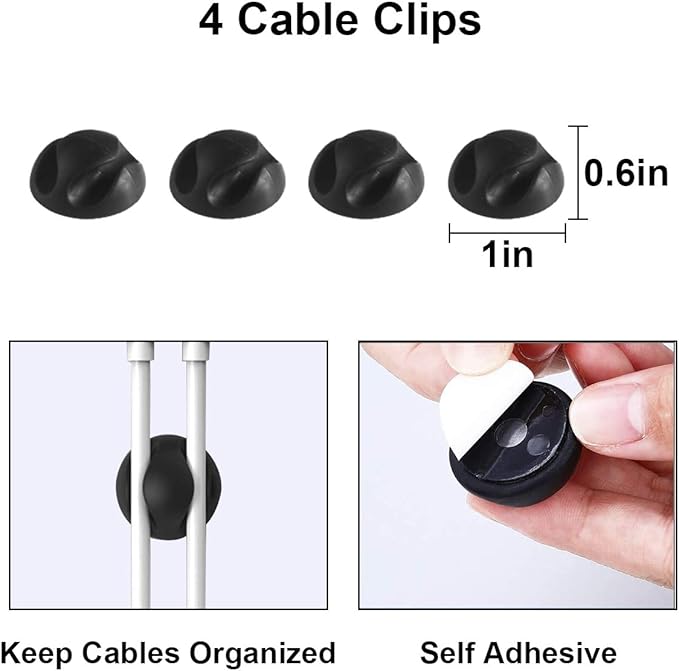 DUNCHATY Cable Management Box 3 Pack - Cord Organizer Box for Desk TV Computer - Large Medium Small Power Strip Cover & Wire Hider - Child & Pet Safe ABS Cord Box with Cable Ties - Black