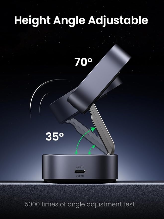 UGREEN MagFlow Magnetic Foldable Charging Station, 2-in-1 Fast Wireless Charger Compatible with iPhone 17 17 Air 17 Pro 17 Pro Max 16 15 14 13 12, Airpods3 2 Pro (No AC Adapter)