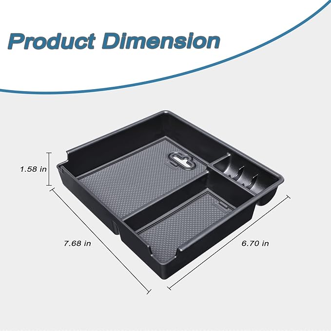 JKCOVER Center Console Organizer Tray Compatible with 2025 2026 Toyota 4Runner Accessories Insert Armrest Box Secondary Storage ABS Material