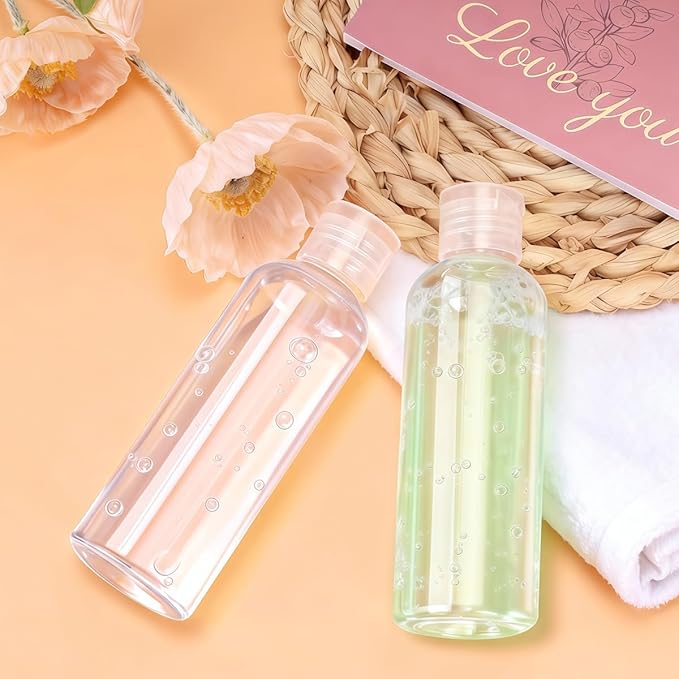 5 oz Clear Plastic Empty Bottles Travel Bottle Container with Flip Cap Sample Tube Jars for Cosmetic Bath Shower Gel Lotion Liquid Shampoo - Set of 4