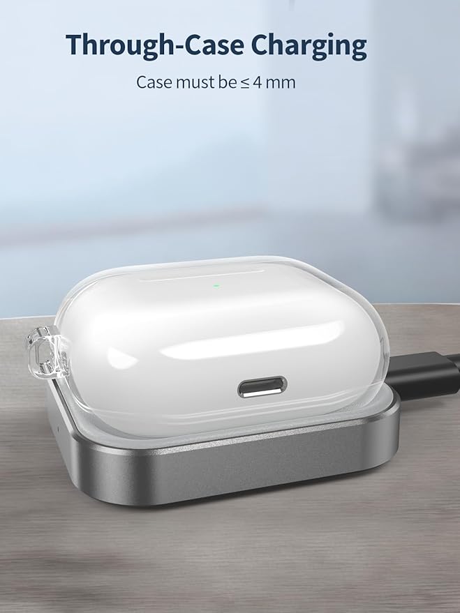AirPods Pro Charger - Wireless Charging Station for AirPods 4 (withActive Noise Cancellation)/ 3rd/ 2rd, Gray