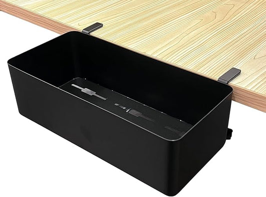 Desk Side Storage Hold Up To 11lbls Hanging Side Of Desk Organizer Clamp On Table Edge To Store Office Accessories, Gaming Devices, Cups For Office, Living Room, Dinning Room (Black)
