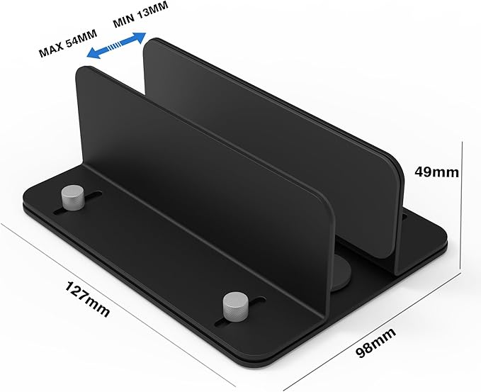 Adjustable Metal Desktop Stand Holder for Laptop, Mac mini M1/M2/M4, Router, Switch, Mini PC,MacBook, Keyboard ??13mm to 54mm Width, Space-Saving, Sturdy & Scratch-Proof