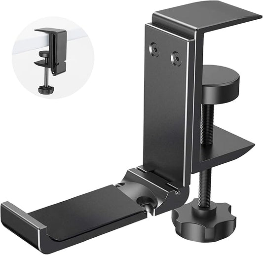 Aluminum Headphone Stand Hanger Foldable with Cable Organizer Headset Holder, Non-Slip Desk Hook Space Save Universal Headphone Mount