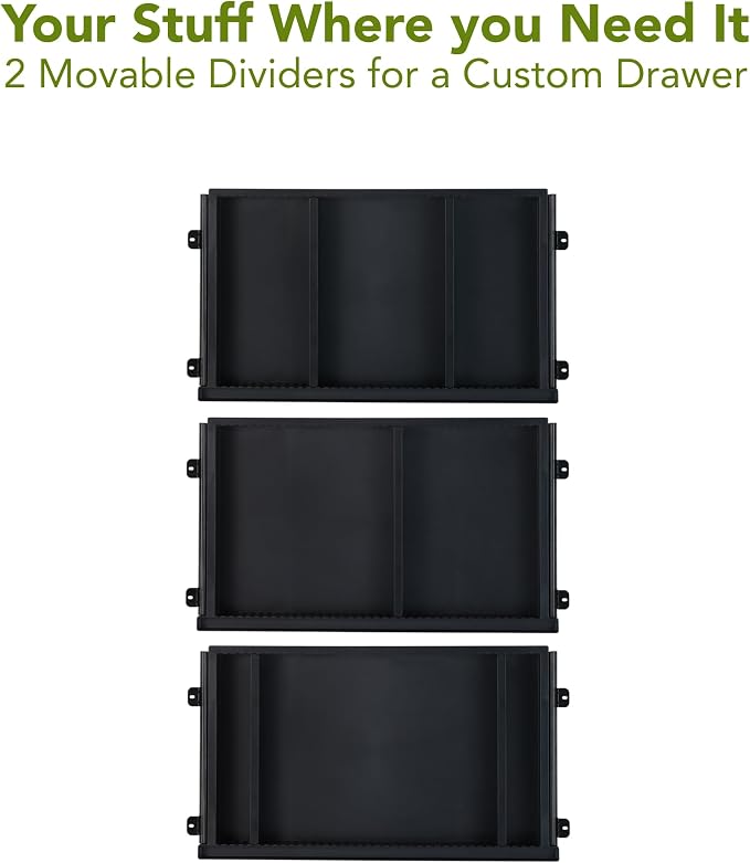Perfect POSTURE Plastic Standing Desk Drawer – Under Desk Organzier and Storage with Dividers for Height Adjustable Desks – Black (13.25" x 23.5")