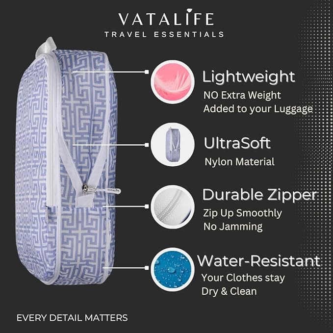 Extra Large Compression Packing Cubes for Checked Luggage, Lightweight Suitcase Organizers & Space Saver Bags - Travel Cubes for Packing - Travel Essentials - 2 Piece Set, X-Large - Light Blue Boho