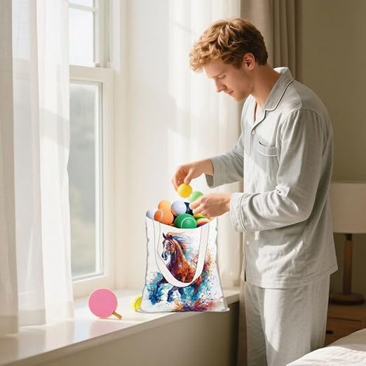 Horse Car Trash Bag Waterproof Hanging Garbage Bag with Snap Buttons Car Back Seat Trash Storage Portable Dustbin Vehicle Rubbish Bags for Kitchen Home Travel Camping