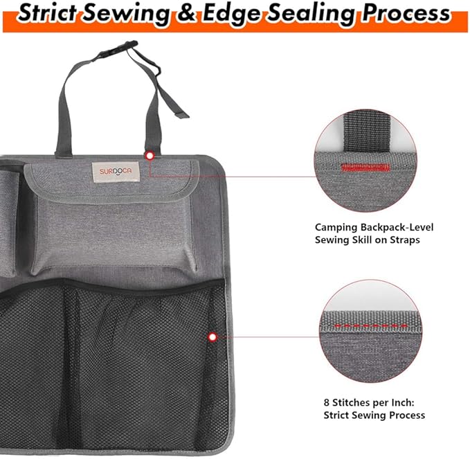 SURDOCA Car Trunk Organizer, LARGE CAPACITY(43 x 19 in) Car Storage Bag with 8 Pockets, 7X Upgraded Trunk Storage Organizer for Car, SUV, Truck, MPV