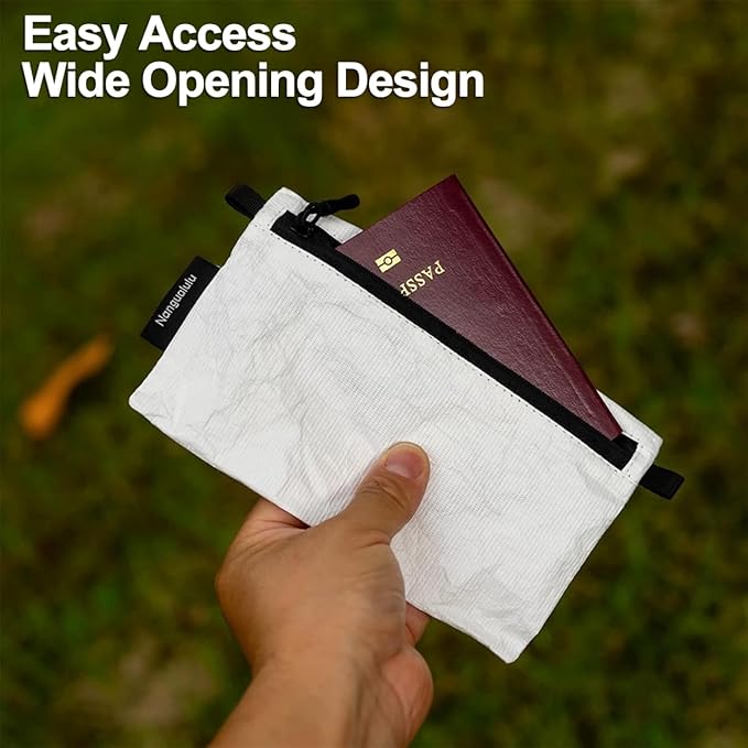 DIY Customizable Passport Holder, Ultralight Water-Resistant Travel Wallet with YKK Zipper, Paper-Like Material, Travel Organizer, Portable Money Pouch for Credit Cards, ID, Cash, Small Items