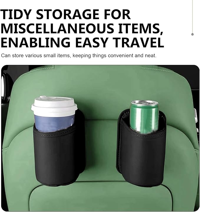 2 PCS Car Door Cup Holder, Clip On Storage Bag for Beverage Water Cup Mobile Phone, Multifunctional Waterproof Car Window Cups Holder, Universal Scratch-Resistant Backseat Storage Organizer