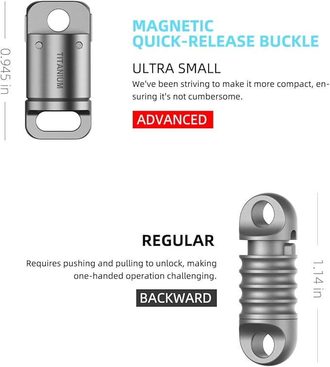 tikey Titanium Magnetic Key Holder, Quick Release Keychain, Detachable Magnetic Keychain, Safely Lock System, 360 °,Pull Apart Key Rings for Men Women