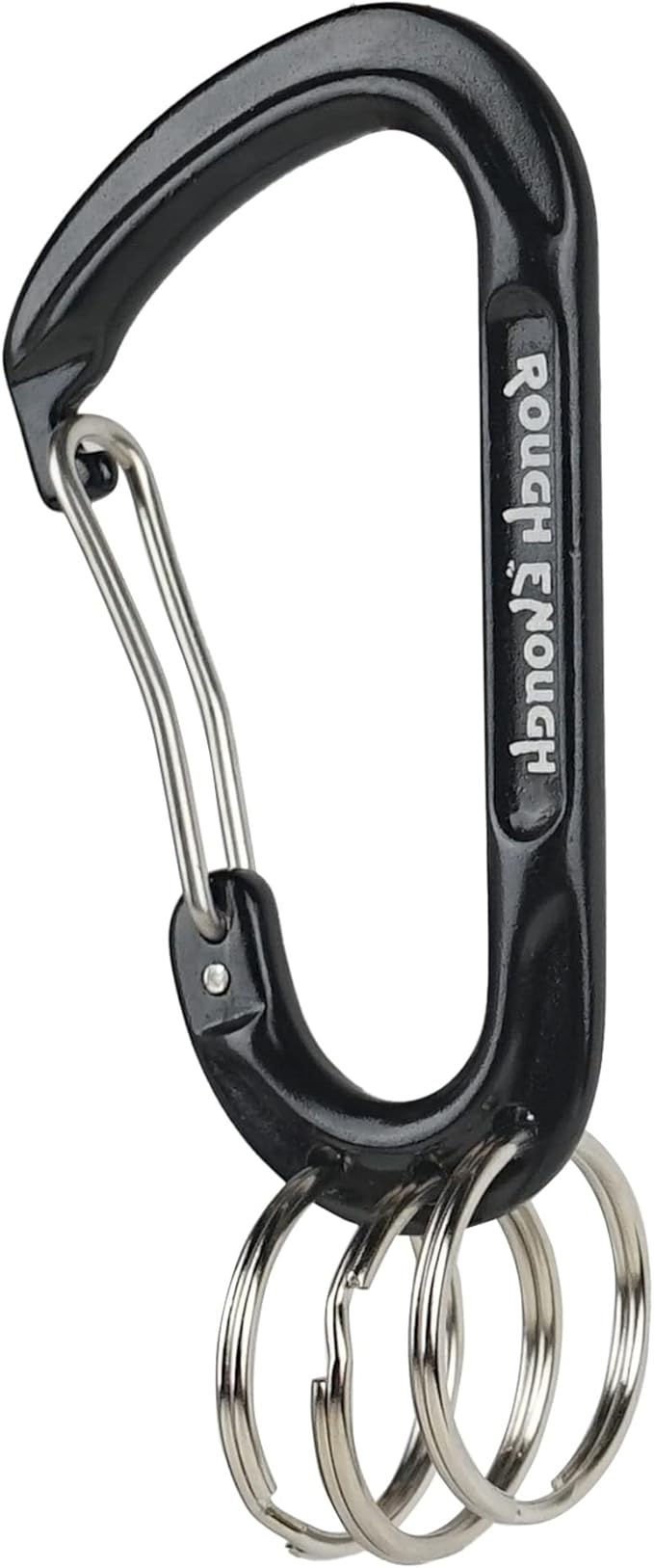 Rough Enough Carabiner Keychain Clip with Triple 3 Keyring Buckle Aluminum Alloy Metal for EDC Preppy Teens Men