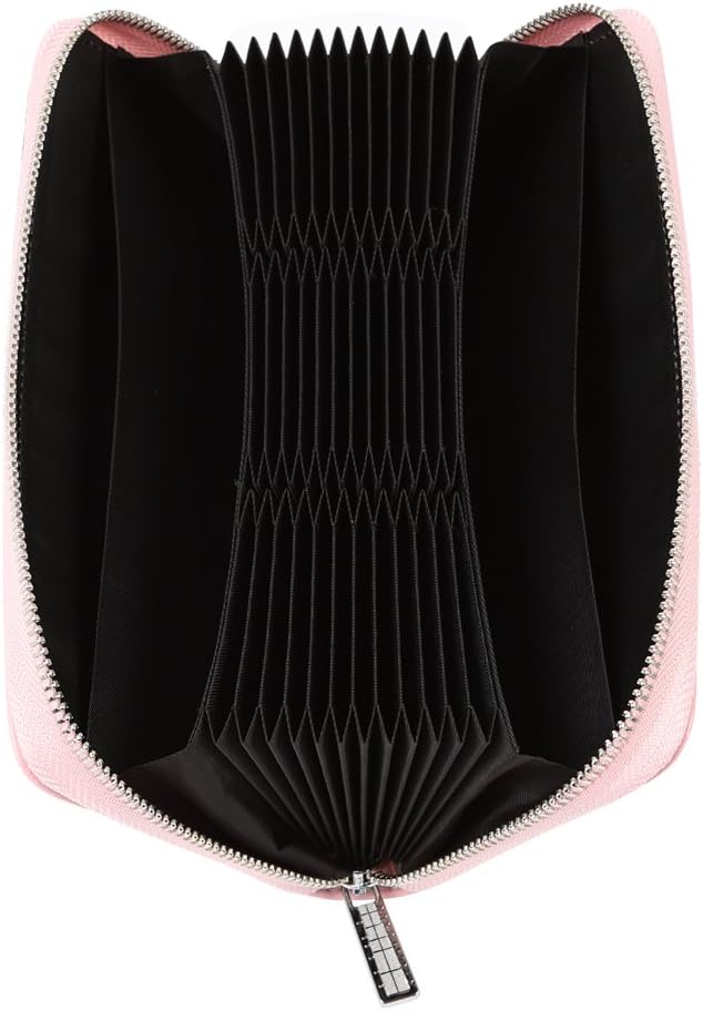 Women 36 Slots RFID Blocking Card Holder Large Long Leather Zipper Organizer Accordion Wallet