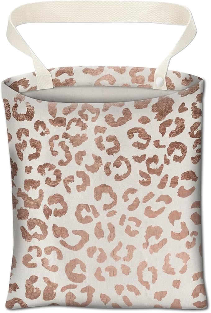 Cute Car Trash Can, Organizer & Storage Bag, 5L, White & Black, Animal Print