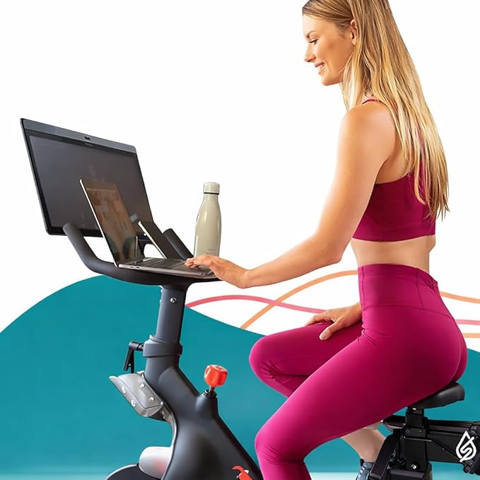 SELINA for Peloton Bike Desk Tray Table for Laptop, Tablet, Phone & More | Premium Clear Acrylic Holder Compatible with Peloton Bike Plus Peloton Accessories (Bike+)